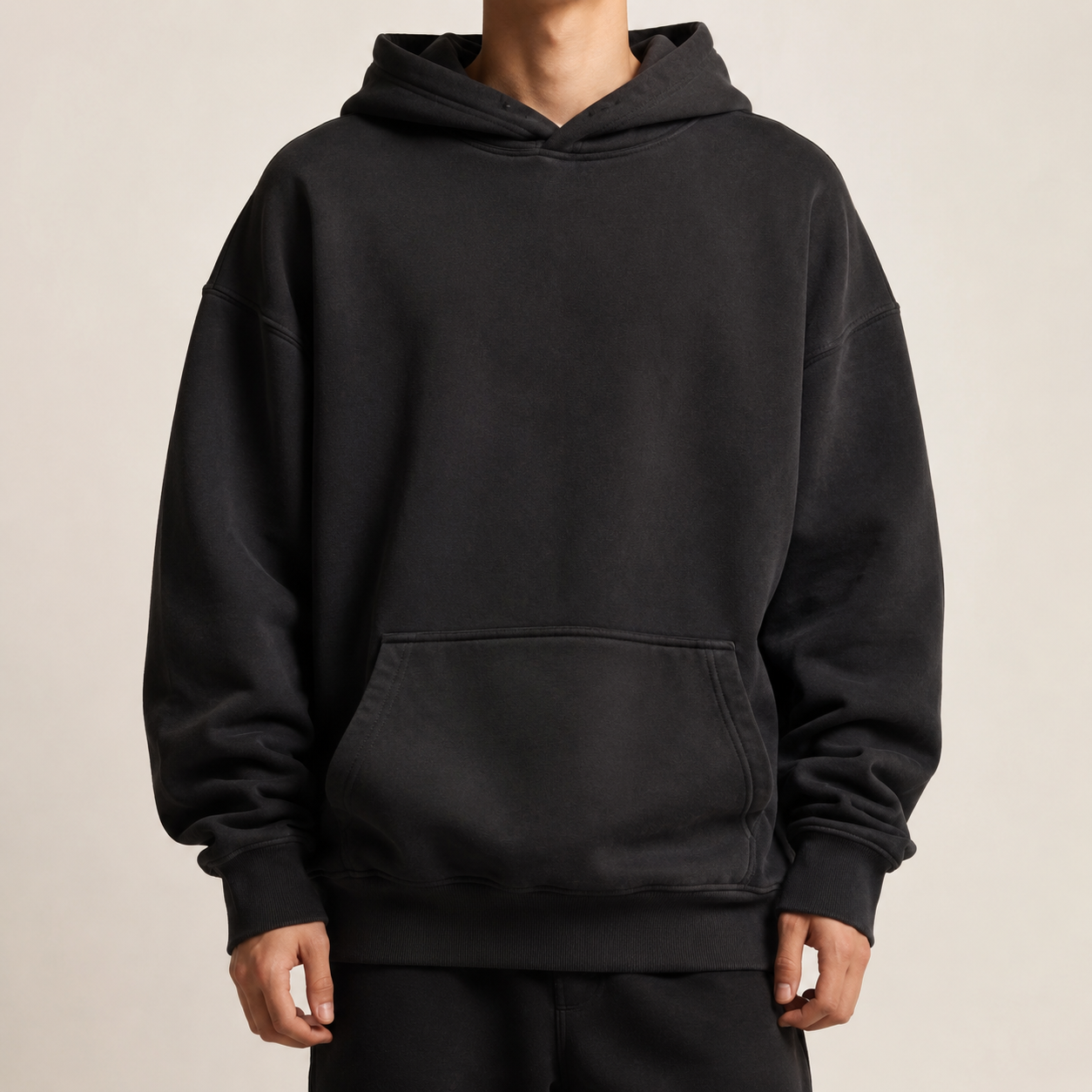 WORN UNIT black heavyweight hoodie